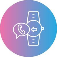 Incoming Call Line Gradient Circle Icon vector