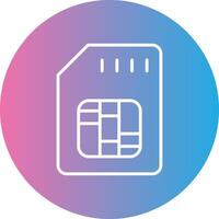 Sd Card Line Gradient Circle Icon vector