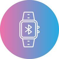 Bluetooth Line Gradient Circle Icon vector