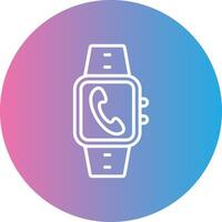 Incoming Call Line Gradient Circle Icon vector