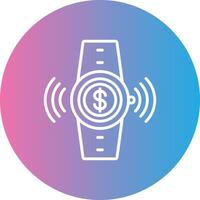 Contactless Line Gradient Circle Icon vector