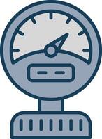 Pressure Gauge Line Filled Grey Icon vector