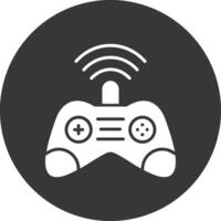 Gamer Glyph Inverted Icon vector