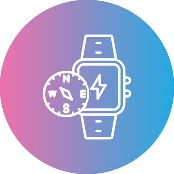 Compass Line Gradient Circle Icon vector