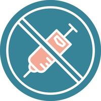 Prohibited Sign Glyph Two Color Icon vector
