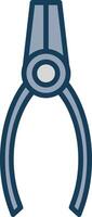 Pliers Line Filled Grey Icon vector