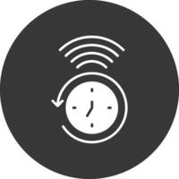 Clock Glyph Inverted Icon vector