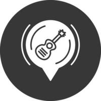 Guitar Glyph Inverted Icon vector