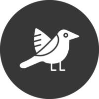ornitología glifo invertido icono vector