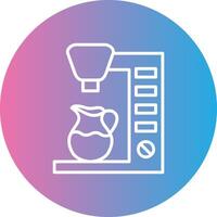 Coffee Maker Line Gradient Circle Icon vector
