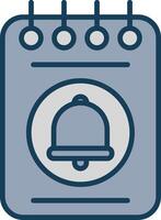 Notepad Line Filled Grey Icon vector
