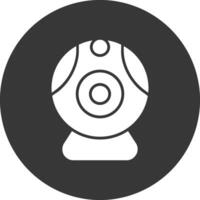 Web camera Glyph Inverted Icon vector