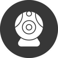 Web camera Glyph Inverted Icon vector