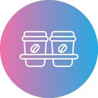 Coffee Cups Line Gradient Circle Icon vector