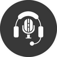 Microphone Glyph Inverted Icon vector