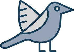 Ornithology Line Filled Grey Icon vector