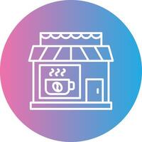 Cafe Line Gradient Circle Icon vector