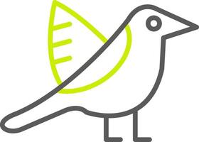 ornitología línea dos color icono vector