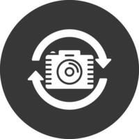 Switch Camera Glyph Inverted Icon vector