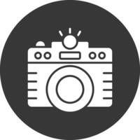 Photo Glyph Inverted Icon vector