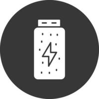 Battery Status Glyph Inverted Icon vector