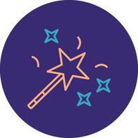 Magic Wand Line Two Color Circle Icon vector