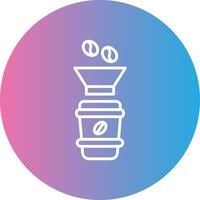 Coffee Filter Line Gradient Circle Icon vector