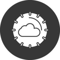 Cloud Computing Glyph Inverted Icon vector