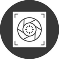 Aperture Glyph Inverted Icon vector