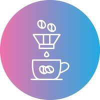 Coffee Filter Line Gradient Circle Icon vector
