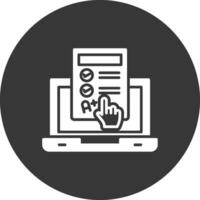 Laptop Glyph Inverted Icon vector