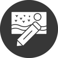 Editing Glyph Inverted Icon vector