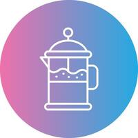 Coffee Filter Line Gradient Circle Icon vector