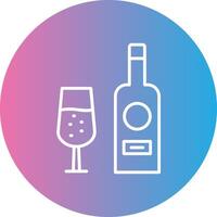 Wine Bottle Line Gradient Circle Icon vector