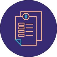 Invoice Line Two Color Circle Icon vector