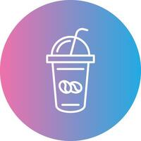 Coffee Shake Line Gradient Circle Icon vector