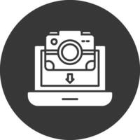 Pictures Glyph Inverted Icon vector