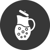 Jug Glyph Inverted Icon vector