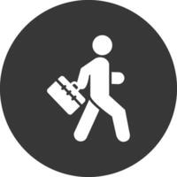 Man Glyph Inverted Icon vector