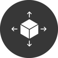Cube Glyph Inverted Icon vector