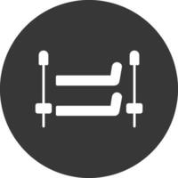 Skiing Glyph Inverted Icon vector