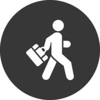 Man Glyph Inverted Icon vector