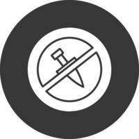 No Knife Glyph Inverted Icon vector