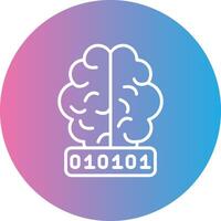 Artificial Intelligence Line Gradient Circle Icon vector
