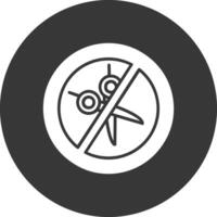 No Scissors Glyph Inverted Icon vector