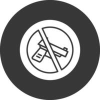 No Gun Glyph Inverted Icon vector