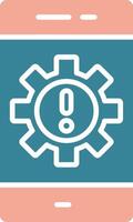 Warning Glyph Two Color Icon vector