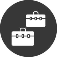 Suitcases Glyph Inverted Icon vector