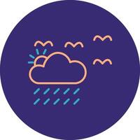 Weather Line Two Color Circle Icon vector