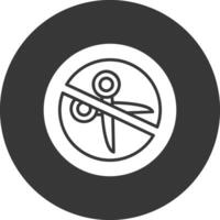 No Scissors Glyph Inverted Icon vector